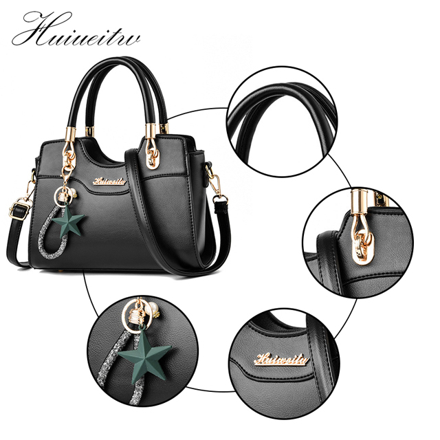Huiueitw handbags Fashion Women Handbags Tassel PU Leather Totes Bag Crossbody Bag Shoulder Bag Lady Simple Style Hand Bags