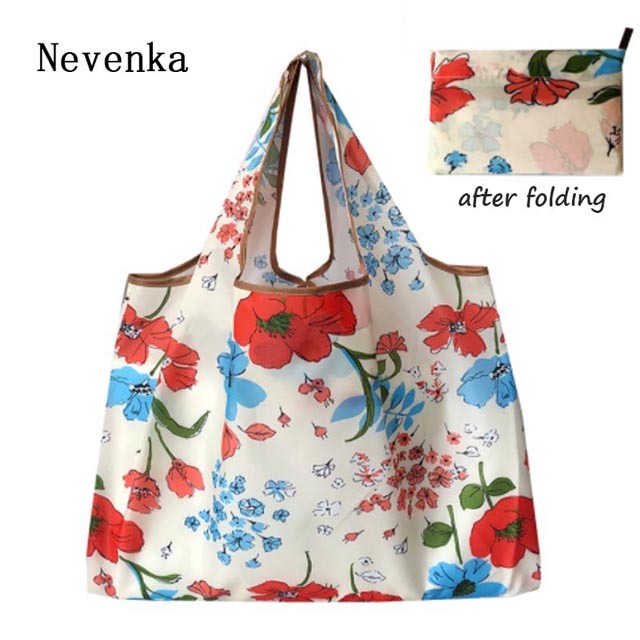 Nevenka Portable Foldable Supermarket Shopping Bag Large-capacity Bag Cloth Bag Shopping Cloth Bag Portable Storage Bag