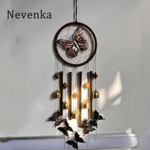 Nevenka Butterfly Wind Chimes for Outside with Dream Catcher, Windchimes  Indoor Wind Chimes Decor for Girlfriend Gift Home Garden Yard,Creating a Sen