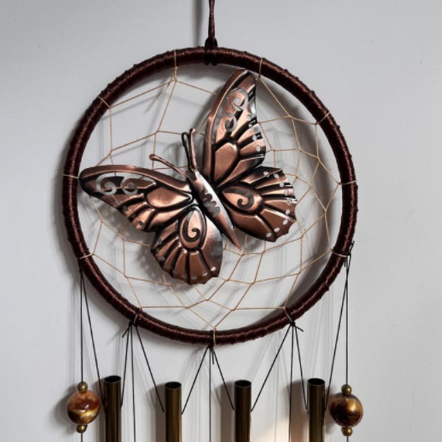 Nevenka Butterfly Wind Chimes for Outside with Dream Catcher, Windchimes  Indoor Wind Chimes Decor for Girlfriend Gift Home Garden Yard,Creating a Sen