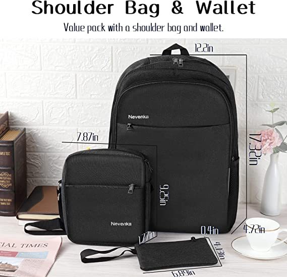 Laptop Backpack 15.6 inch with USB Charging Port Carry on Business Backpack Briefcases Anti Theft Lightweight Traveling Backpack Water Resistant College Rucksack Computer Bag for Men and Women