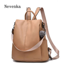 Nevenka Brand Women Bags Backpack Purse PU Leather Zipper Bags Casual Backpacks Book Bags