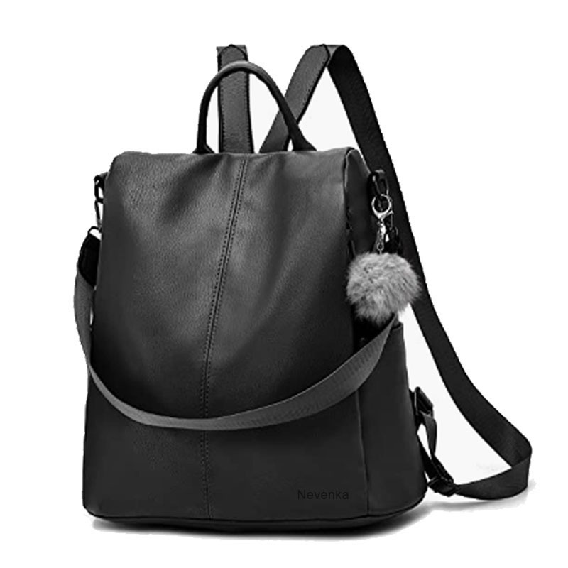 Nevenka Brand Women Bags Backpack Purse PU Leather Zipper Bags Casual Backpacks Book Bags