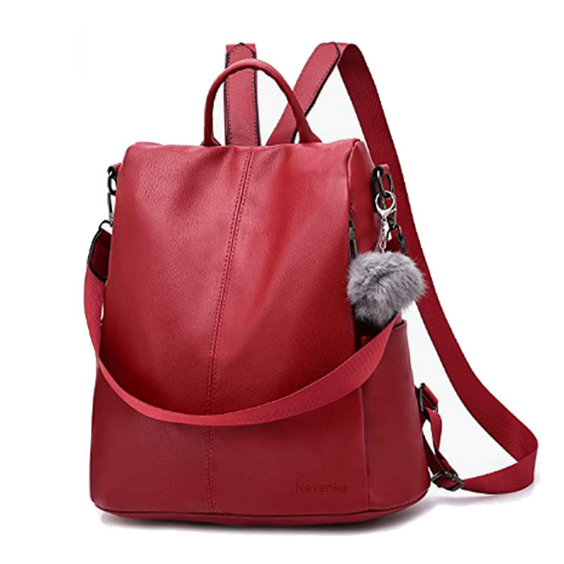 Nevenka Brand Women Bags Backpack Purse PU Leather Zipper Bags Casual Backpacks Book Bags