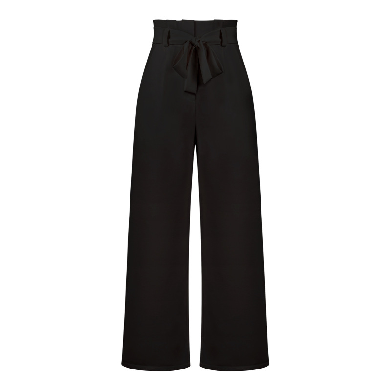 Fashionable new workplace women's trousers, casual versatile wide-leg trousers with belt temperament commuter pants summer