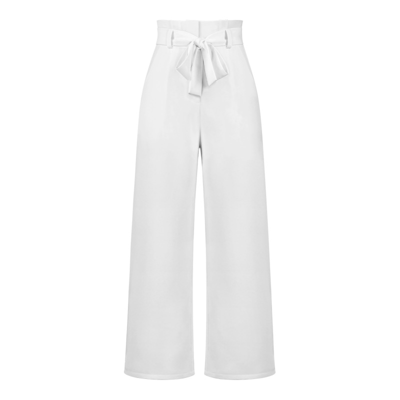 Fashionable new workplace women's trousers, casual versatile wide-leg trousers with belt temperament commuter pants summer