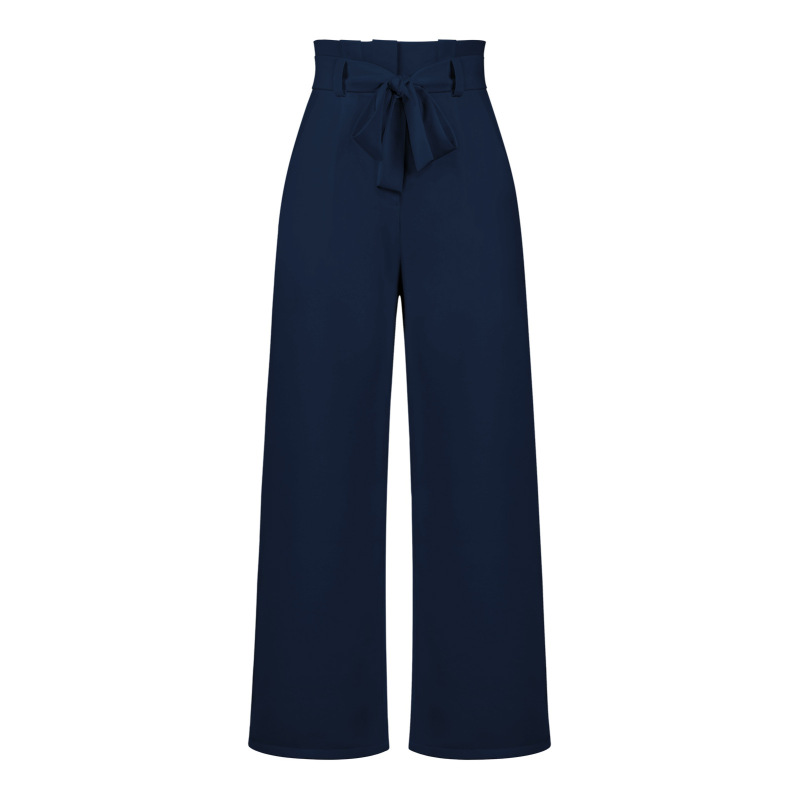 Fashionable new workplace women's trousers, casual versatile wide-leg trousers with belt temperament commuter pants summer