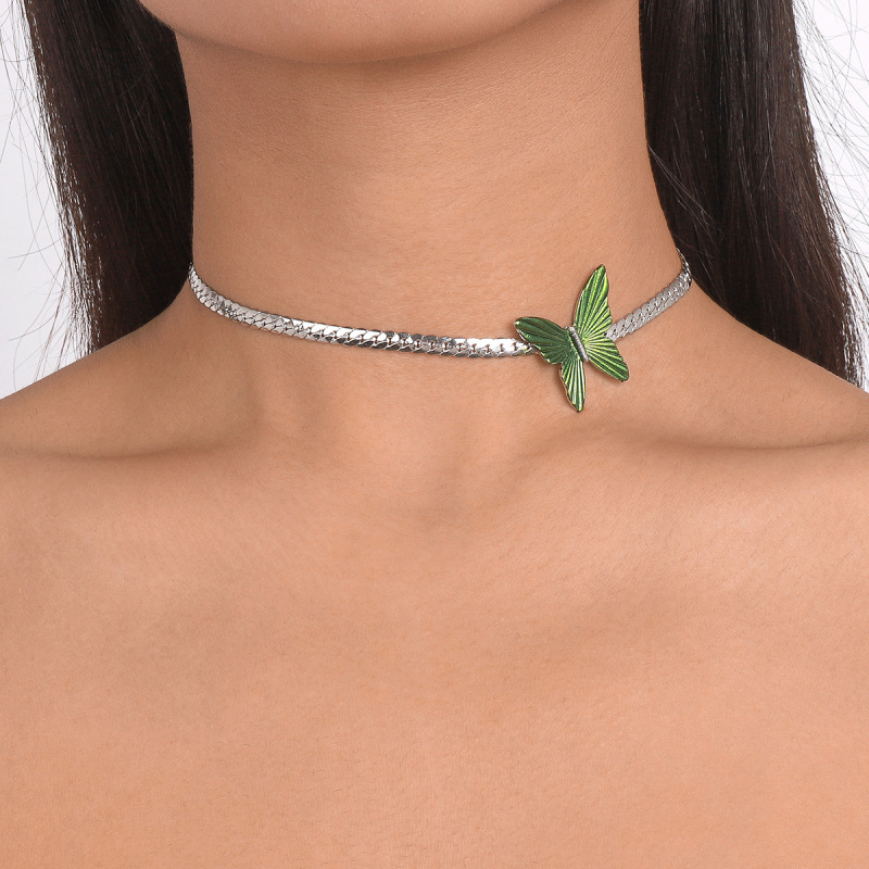 Modern butterfly choker necklace temperament, sweet niche geometric necklace