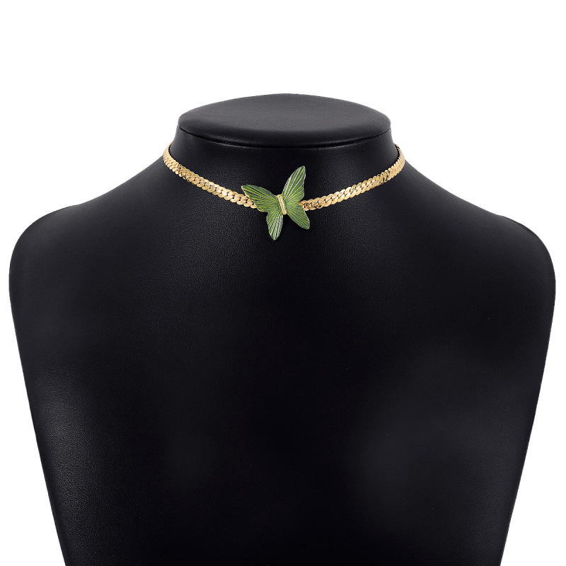 Modern butterfly choker necklace temperament, sweet niche geometric necklace