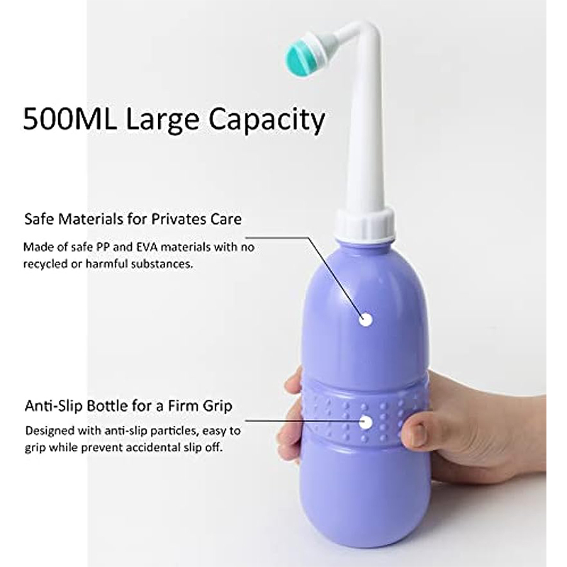 Peri Bottle for Postpartum Care, Portable Travel Bidet for Women, 17oz Large Capacity Perineal Bottle for Feminine Hygiene