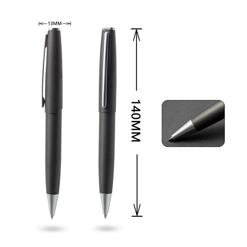 Ballpoint Pen Black Stainless Steel with Chrome trim Grey Business office signature pen