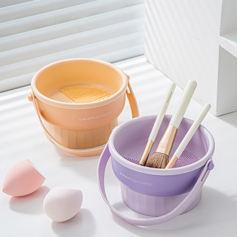 Makeup Brush Cleaning Bowl Silicone Powder Storage Rack Beauty Egg Cleaning Tool Beauty Brush Drying Tool Set