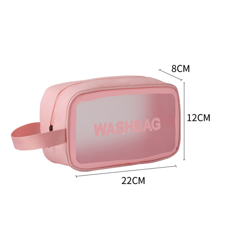 PU Waterproof Makeup Bag Portable Large Capacity Transparent Wash Bag Travel Scrub Cosmetics Storage Bag Swimming Bag