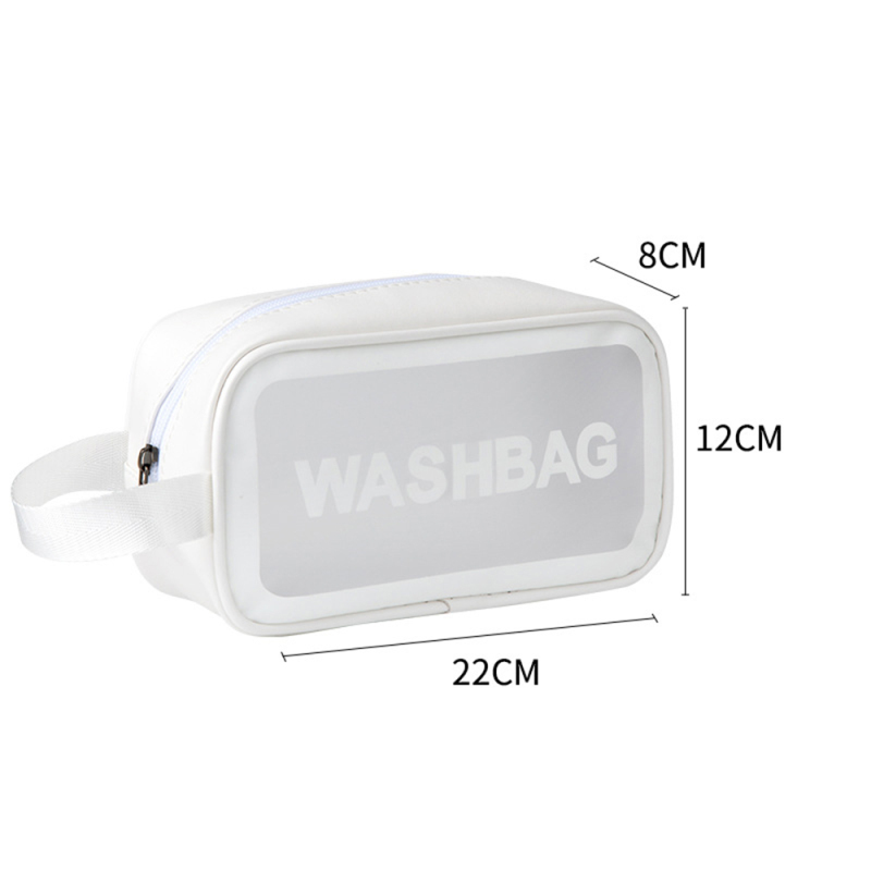 PU Waterproof Makeup Bag Portable Large Capacity Transparent Wash Bag Travel Scrub Cosmetics Storage Bag Swimming Bag