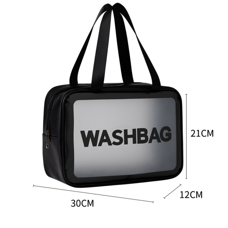 PU Waterproof Makeup Bag Portable Large Capacity Transparent Wash Bag Travel Scrub Cosmetics Storage Bag Swimming Bag