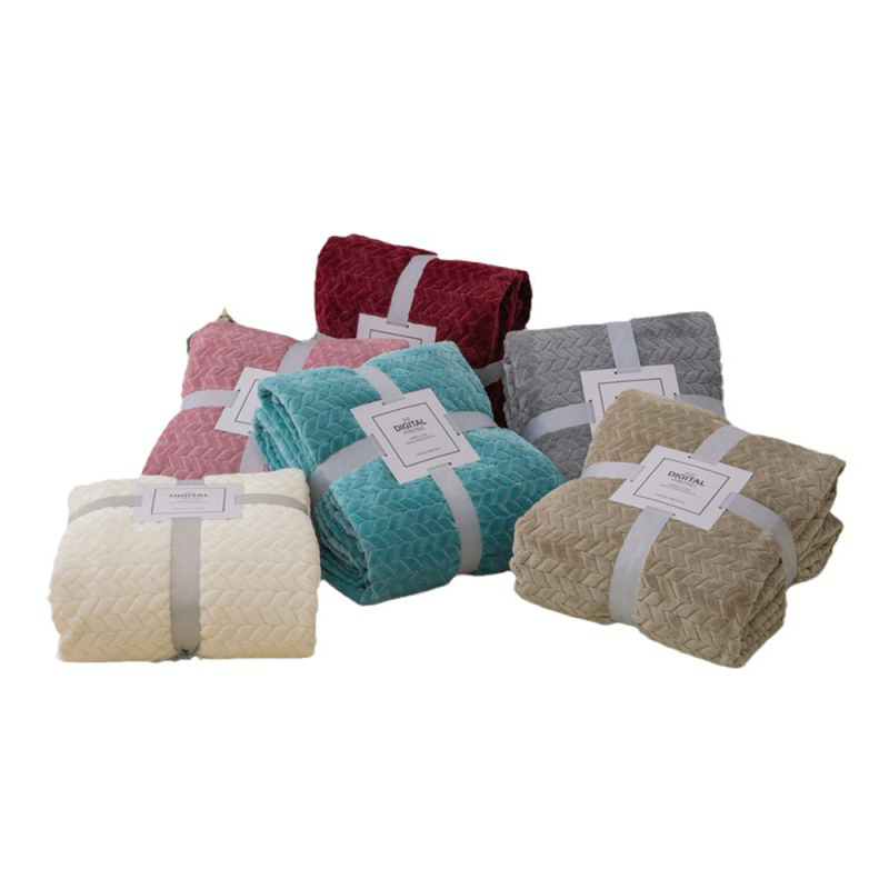 Thickened Solid Colored Flannel Blanket Coral Velvet Sofa Cover Blanket Office Nap Air Conditioning Blanket Gift Blanket