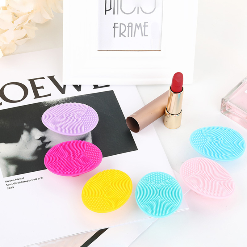 Facial Cleansing Brush Silicone Face Massager Brush Face Scrub Pads for Exfoliating, Anti-Aging Skin Cleanser and Deep Exfoliator Makeup Tool for All Skin Types (4PCS Color Random)