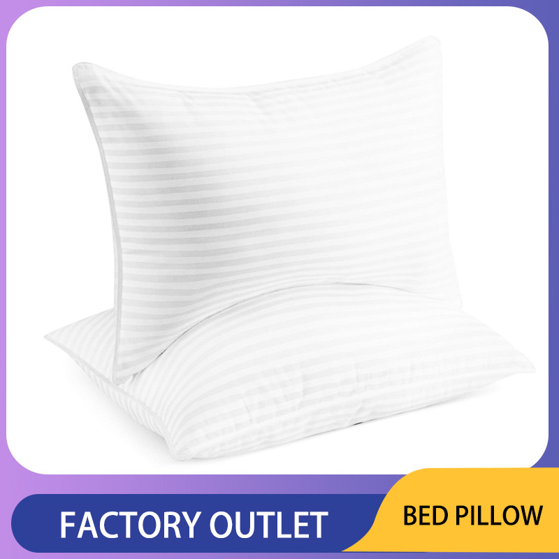 Luxury Goose Feather and Down Pillows, pack of 2 100% Cotton Shell, Non-allergenic &amp; Anti dust mite, Soft Hotel Quality Pillows