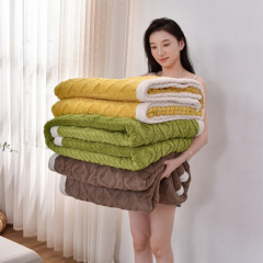 Thickened Double Layer Blanket Sofa Cover Blanket Flannel Office Nap Blanket Air Conditioning Blanket