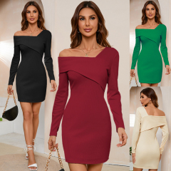 Sexy Off Shoulder Slim Fit Temperament Dress for Women's New Style