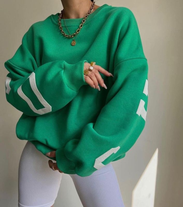 Women's Casual Long Sleeve Round Crew Neck Sweatshirt Pullover Top Letter printing
