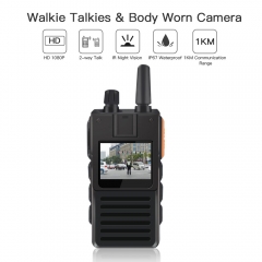 Modelo Z01 función de walkie talkie distancia 1KM cámara usada en el cuerpo HD 1080P 12 horas de grabación de video