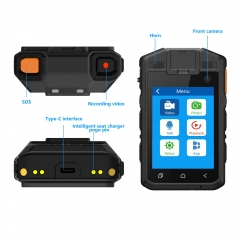 2.88 inch touch screen Android 9.0 system IR night vision GPS WIFI 4G network body camera IP68 level support EIS video anti shock recording , face detection