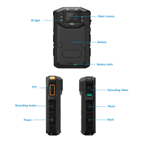 5G body camera Android 11.0 system IP68 protection level OTC1100 Qualcomm solution SM4350 support CMSV6 CMSV9