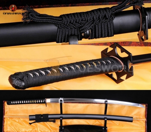 41"Japanese Samurai Sword Sharp Blade Katana Can Cut Tree Hexagon Tsuba