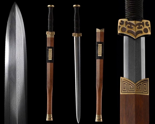 Han Dynasty Jian / Chinese Sword / Eight - Sided Sharp Blade / Folded Damascus Steel / Hand Forged Blade