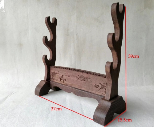 Hualee Wooden Stands / Engravd Crane/ Display Holder For Japanese Katana / Chinese Swords
