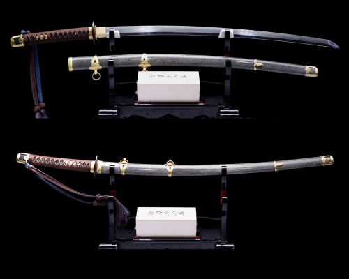 Japanese Officer's Katana (Type 97) Shin Gunto Clay Tempered Suguha Hamon Samurai Sword Sharp Blade