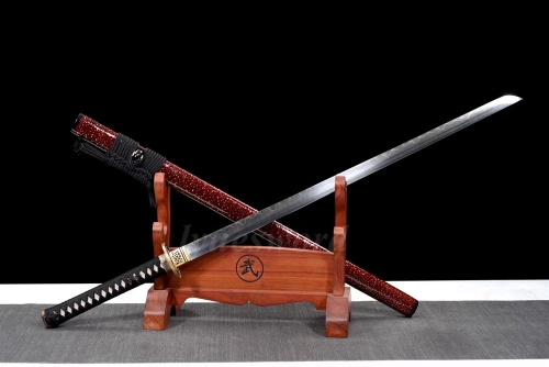 Ninjato | Handmade Folded 1095 Steel Clay Tempered Samurai Sword | Full Tang SHOBU ZUKURI Blade | Battle Ready