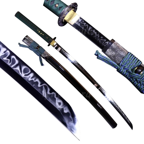 T10 Steel Choji Hamon Handmade Japanese Katana Sword Full Tang Functional Razor Sharp Blade