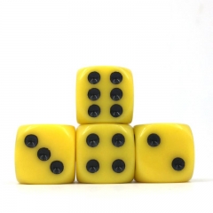(Yellow Opaque) 16mm D6 Pips dice
