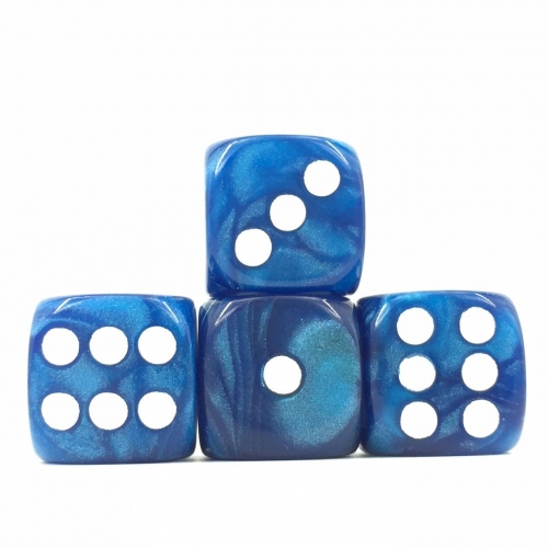 (Blue Pearl)16mm D6 Pips dice