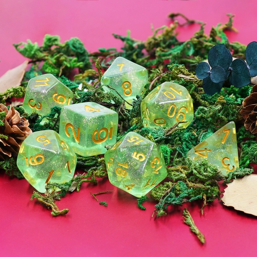 Green Iridecent Dice Set