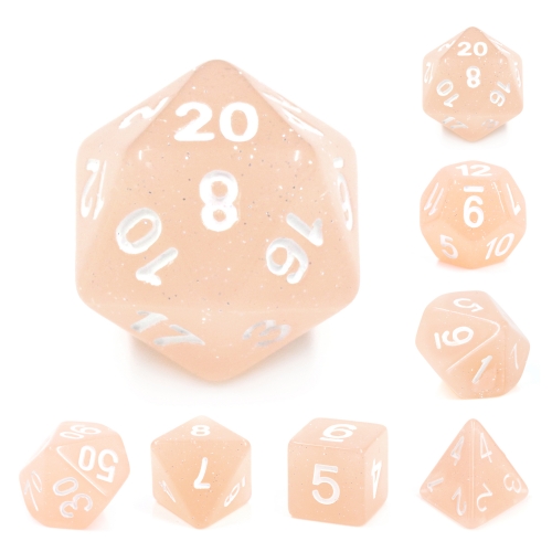 Beige Translucent Glitter Dice