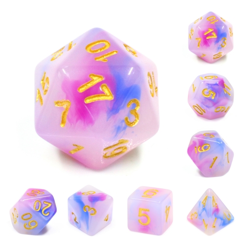 (Dark Blue+Purple) Jade Dice Set