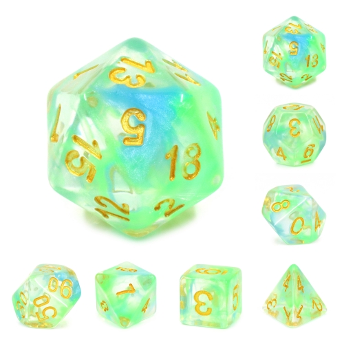 (Blue+Green) Pearl Swirl Dice