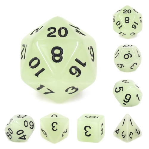 Glow in the Dark White Dice