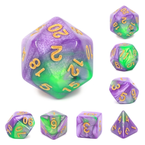 Purple Green Blend Color Dice