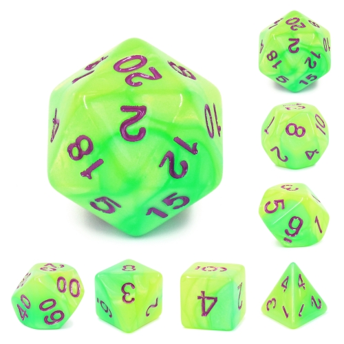 (Green+Yellow) Blend Color Dice(Purple Font)