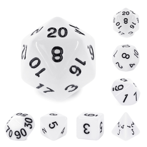 White Opaque Dice Set