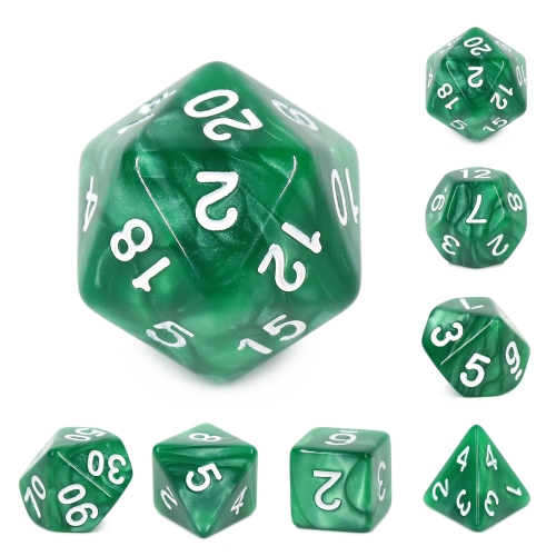 Green Pearl Color Dice Set