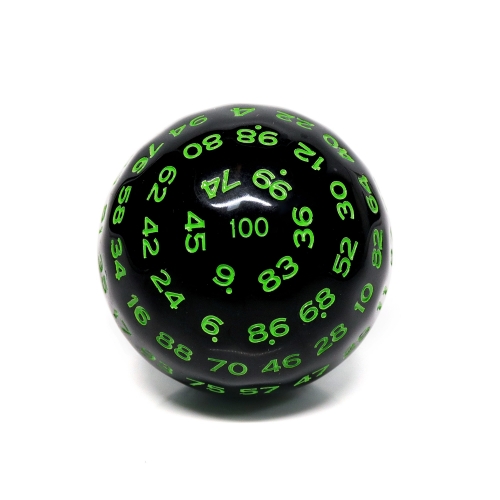 D100-Black Opaque (Green Ink)