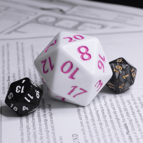 40mm Titan Dice(White Opaque Lilac ink)