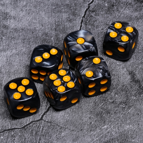 (Black Pearl )16mm D6 Pips dice