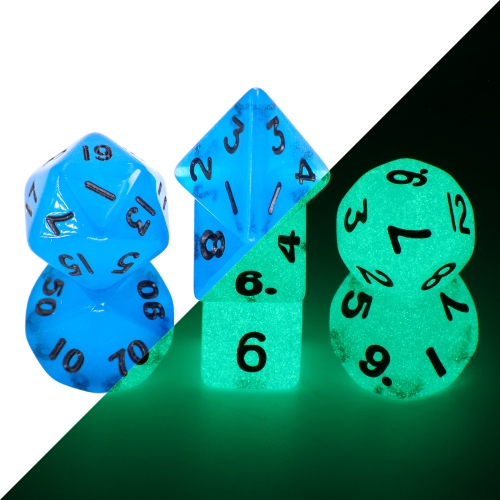 Mini Dice-Blue Glow in the Dark