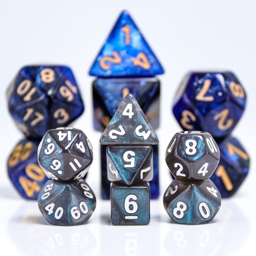 Mini Dice-Grey translucent Glitter(Shiny Blue)